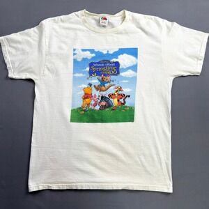 Y2K Winnie the Pooh Springtime with Roo Graphic Tee Cartoon T Shirt‎ Large